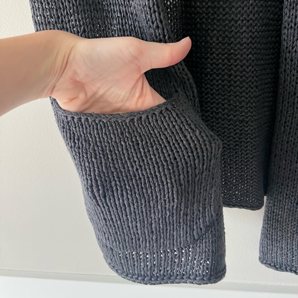 MaxMara Charcoal Open Front Knit Cardigan Sweater Vest – Size Small - Picture 4 of 6